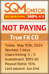 True FX CO HYIP Status Button