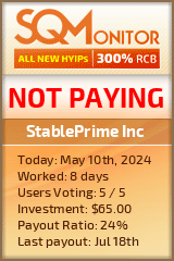 StablePrime Inc HYIP Status Button