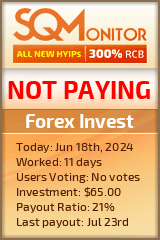 Forex Invest HYIP Status Button