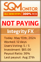 Integrity FX HYIP Status Button