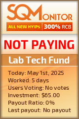 Lab Tech Fund HYIP Status Button