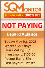 Gepard Alliance HYIP Status Button