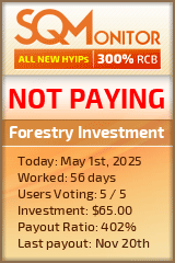 Forestry Investment HYIP Status Button