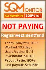 Regisinvestmentfund HYIP Status Button