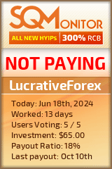 LucrativeForex HYIP Status Button