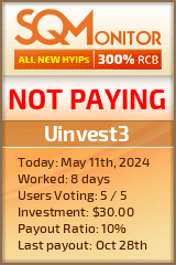 Uinvest3 HYIP Status Button