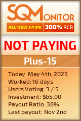 Plus-15 HYIP Status Button