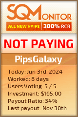 PipsGalaxy HYIP Status Button
