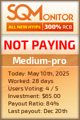 Medium-pro HYIP Status Button