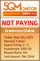 Greencom Global HYIP Status Button