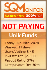 Unik Funds HYIP Status Button