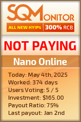 Nano Online HYIP Status Button