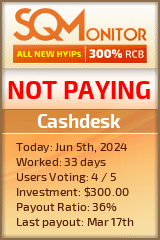 Cashdesk HYIP Status Button