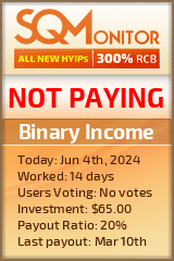Binary Income HYIP Status Button