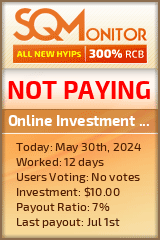 Online Investment Plans HYIP Status Button