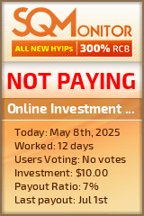 Online Investment Plans HYIP Status Button