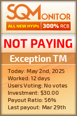 Exception TM HYIP Status Button