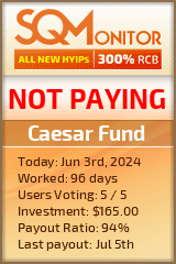 Caesar Fund HYIP Status Button