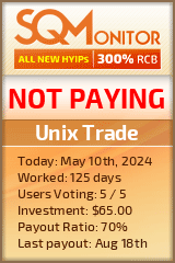 Unix Trade HYIP Status Button