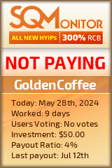 GoldenCoffee HYIP Status Button