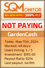 GardenCash HYIP Status Button
