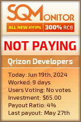 Qrizon Developers HYIP Status Button
