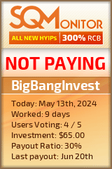 BigBangInvest HYIP Status Button
