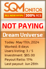 Dream Universe HYIP Status Button