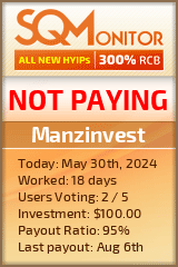 Manzinvest HYIP Status Button