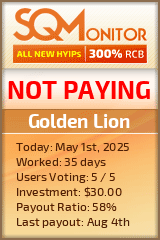 Golden Lion HYIP Status Button