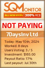 7DaysInv Ltd HYIP Status Button