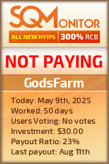 GodsFarm HYIP Status Button