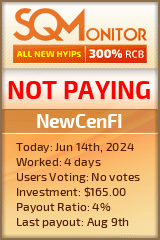 NewCenFI HYIP Status Button