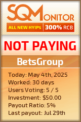 BetsGroup HYIP Status Button