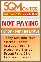 Honor - For The Brave HYIP Status Button