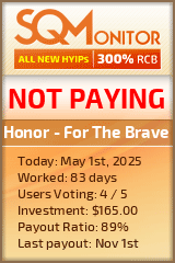 Honor - For The Brave HYIP Status Button