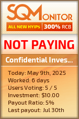 Confidential Investment HYIP Status Button