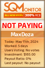 MaxDoza HYIP Status Button