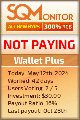 Wallet Plus HYIP Status Button