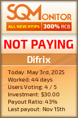 Difrix HYIP Status Button