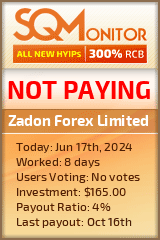 Zadon Forex Limited HYIP Status Button