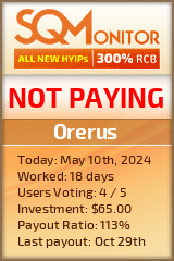 Orerus HYIP Status Button