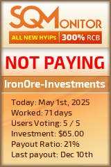 IronOre-Investments HYIP Status Button