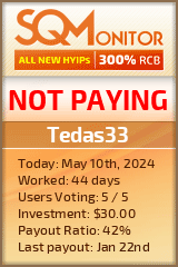 Tedas33 HYIP Status Button