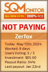 Zerfox HYIP Status Button