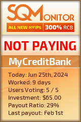 MyCreditBank HYIP Status Button