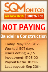 Bandeira Construction HYIP Status Button