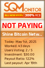 Shine Bitcoin Network Limited Project Status Button