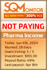 Pharma Income HYIP Status Button
