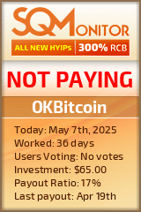 OKBitcoin HYIP Status Button